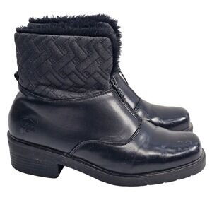 Totes Women's Sentinel Black Faux Fur‎ Lined Winter Boots Ankle Zip Size 9